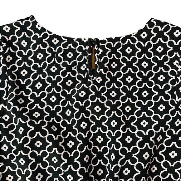 TOTAL GIRL CASUAL SHORT SLEEVE BLACK AND WHITE FLORAL PATTERN DRESS EST SZ 10 - Picture 6 of 11